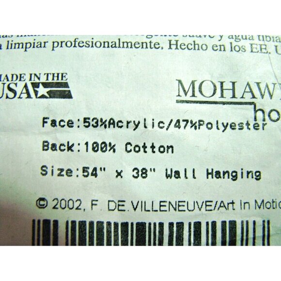 Mohawk Cafe De Paris Tapestry Wall Hanging Decor Art Size 54x38" 2002 Made USA - Picture 7 of 11